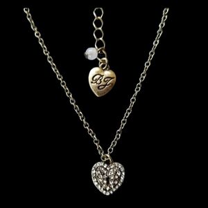 Betsey Johnson Pavé Stone Heart Necklace